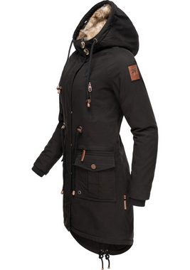 Navahoo Wintermantel Rosinchen stylischer Damen Winter Baumwollparka mit Kunstfell