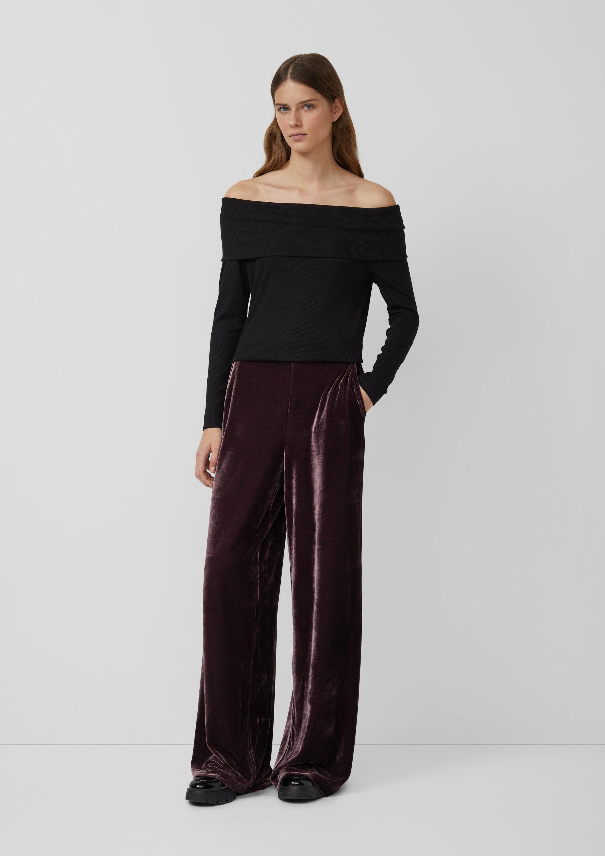 s.Oliver Langarmshirt T-Shirt Off-Shoulder-Longsleeve
