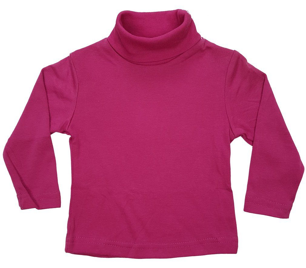 Girls Fashion Langarmshirt Rollkragen mit MS11 Rolli, Pink Shirt, Langarmshirt