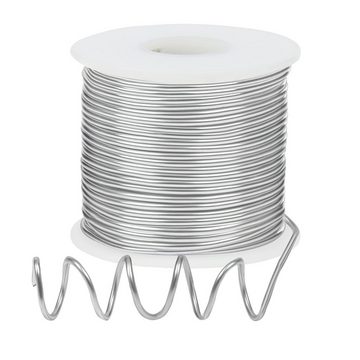 Belle Vous Bastelperlen 30m flexibler Draht (2mm) für Bastelarbeiten, Silver Aluminum Wire - 30m Flexible Wire (2mm) for Crafts