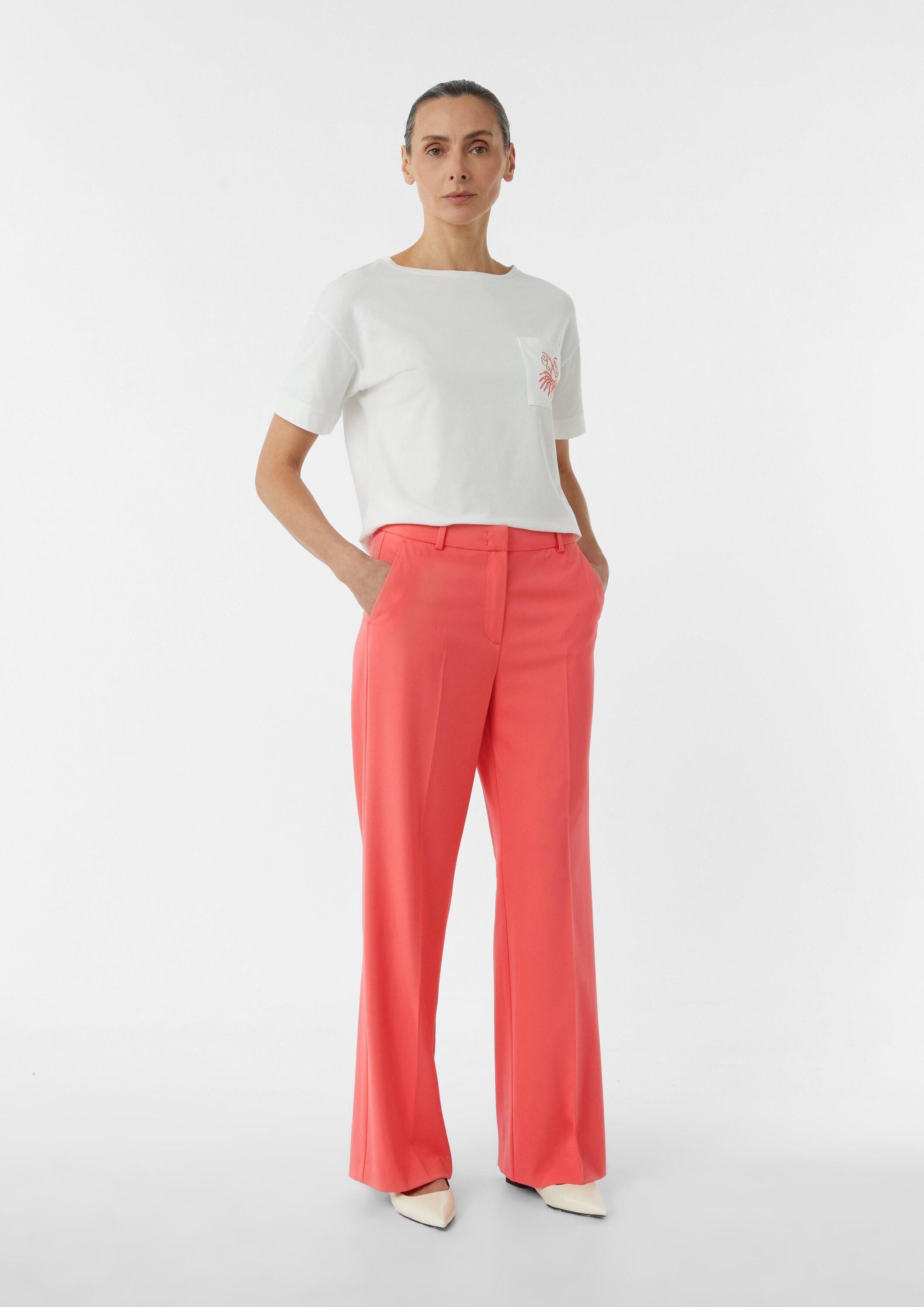 comma Chinos Hose Fließende Marlenehose mit weitem Bein