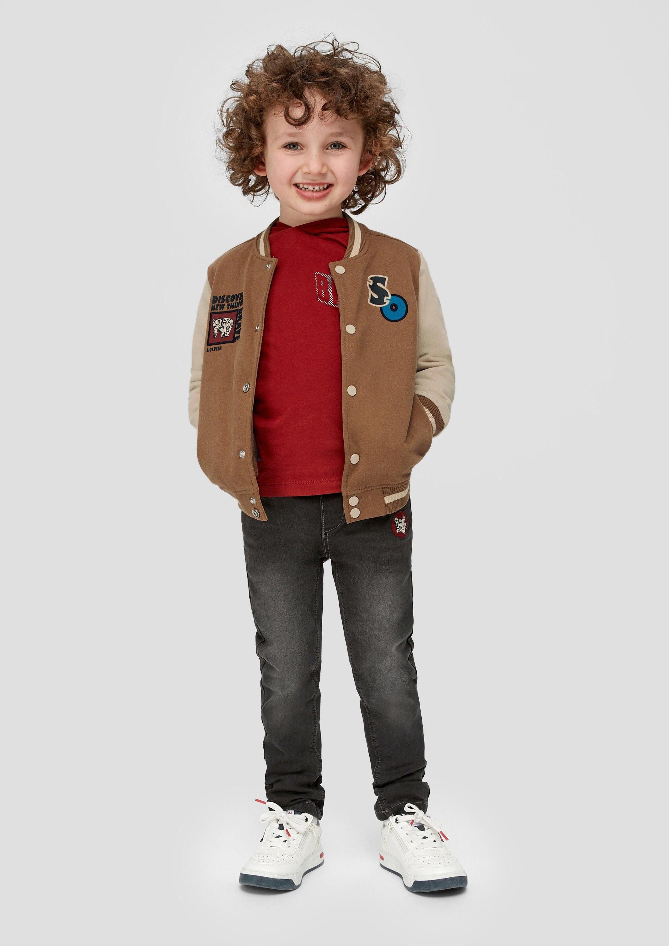 s.Oliver Sweatjacke Sweatshirt Jacke Sweatshirtjacke im College-Style
