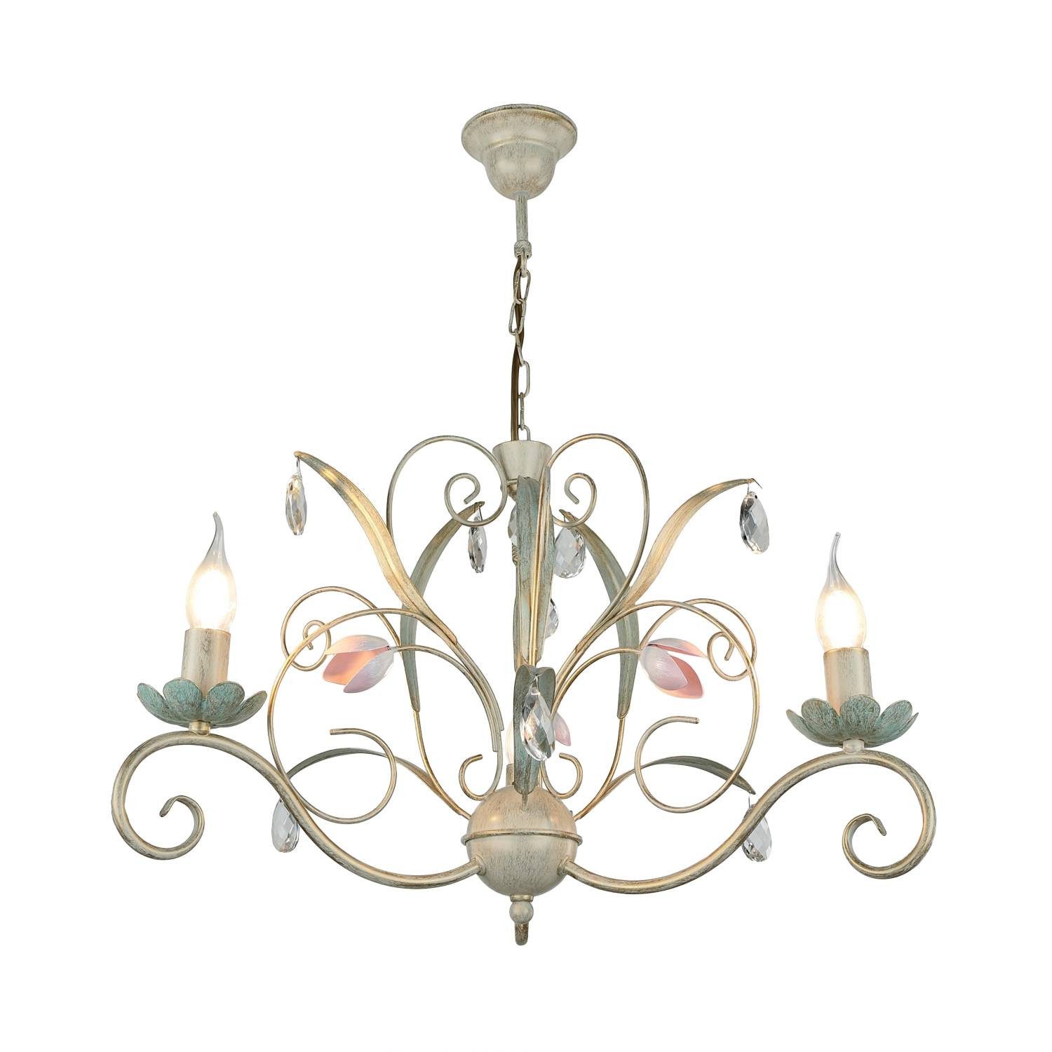 Licht-Erlebnisse Kronleuchter LUCE, ohne Leuchtmittel, Deckenspot eckig Weiß 4-flammig