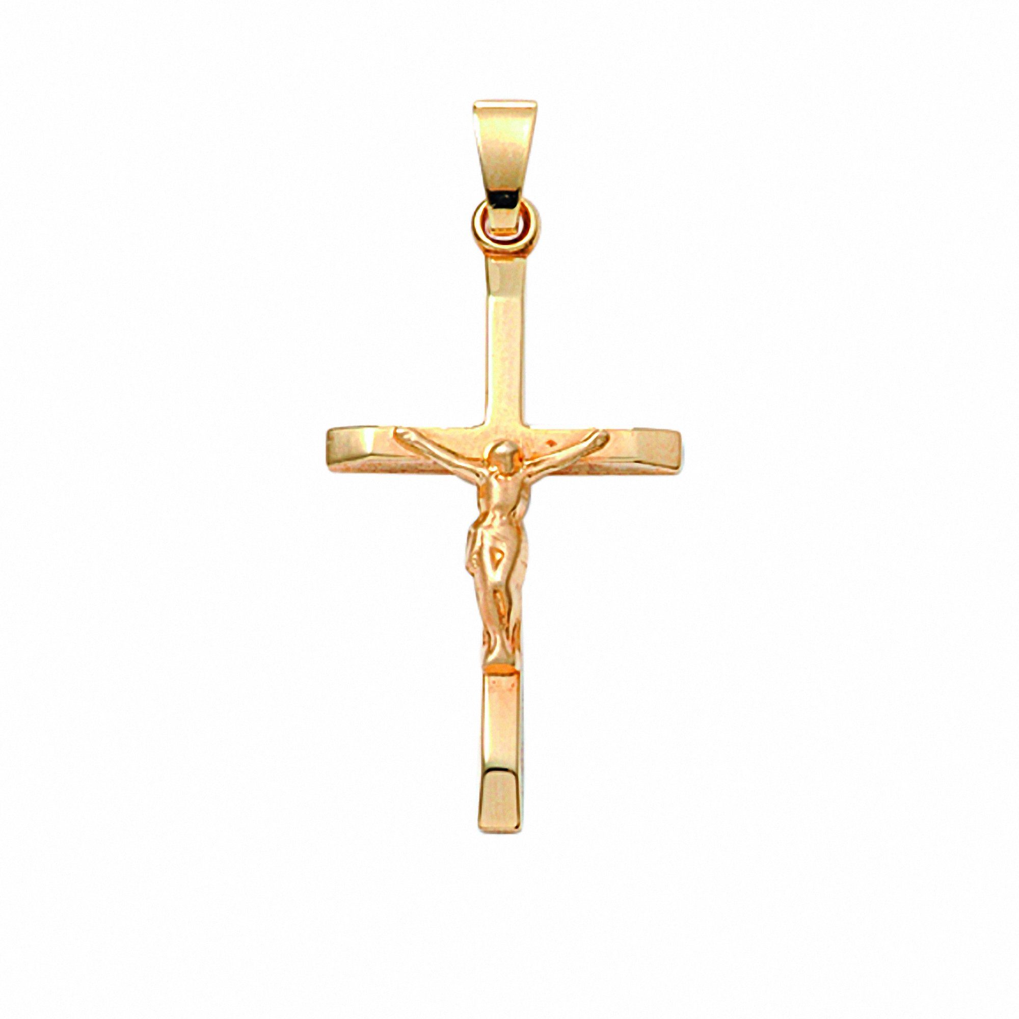 Adelia´s Kette mit Anhänger Halskette Set Schmuckset mit Anhänger Korpus, - Gold Kreuz 585