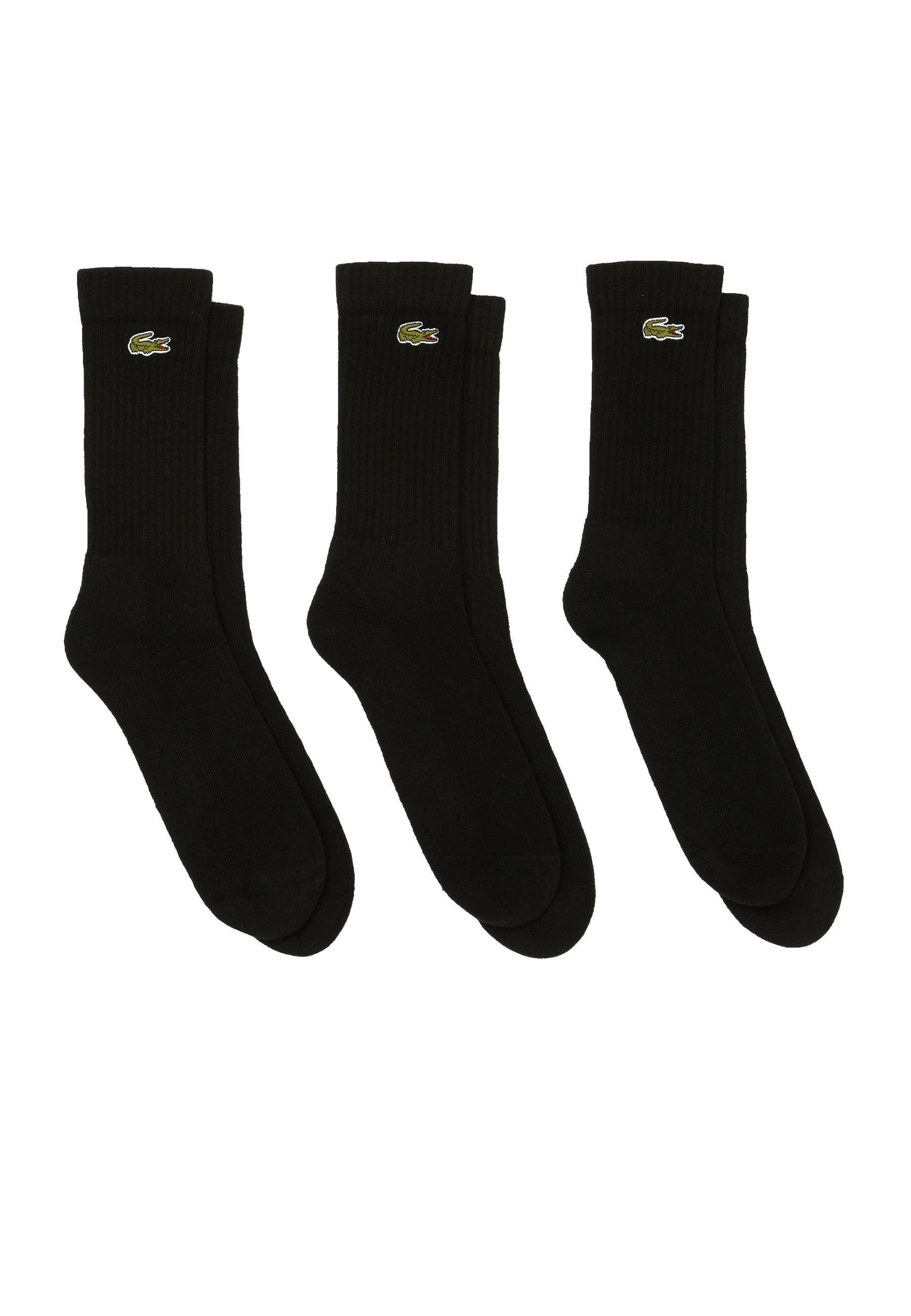 Lacoste Socken schwarz Dreierpack hohe Socken (3-Paar) Socken Permanent Offer