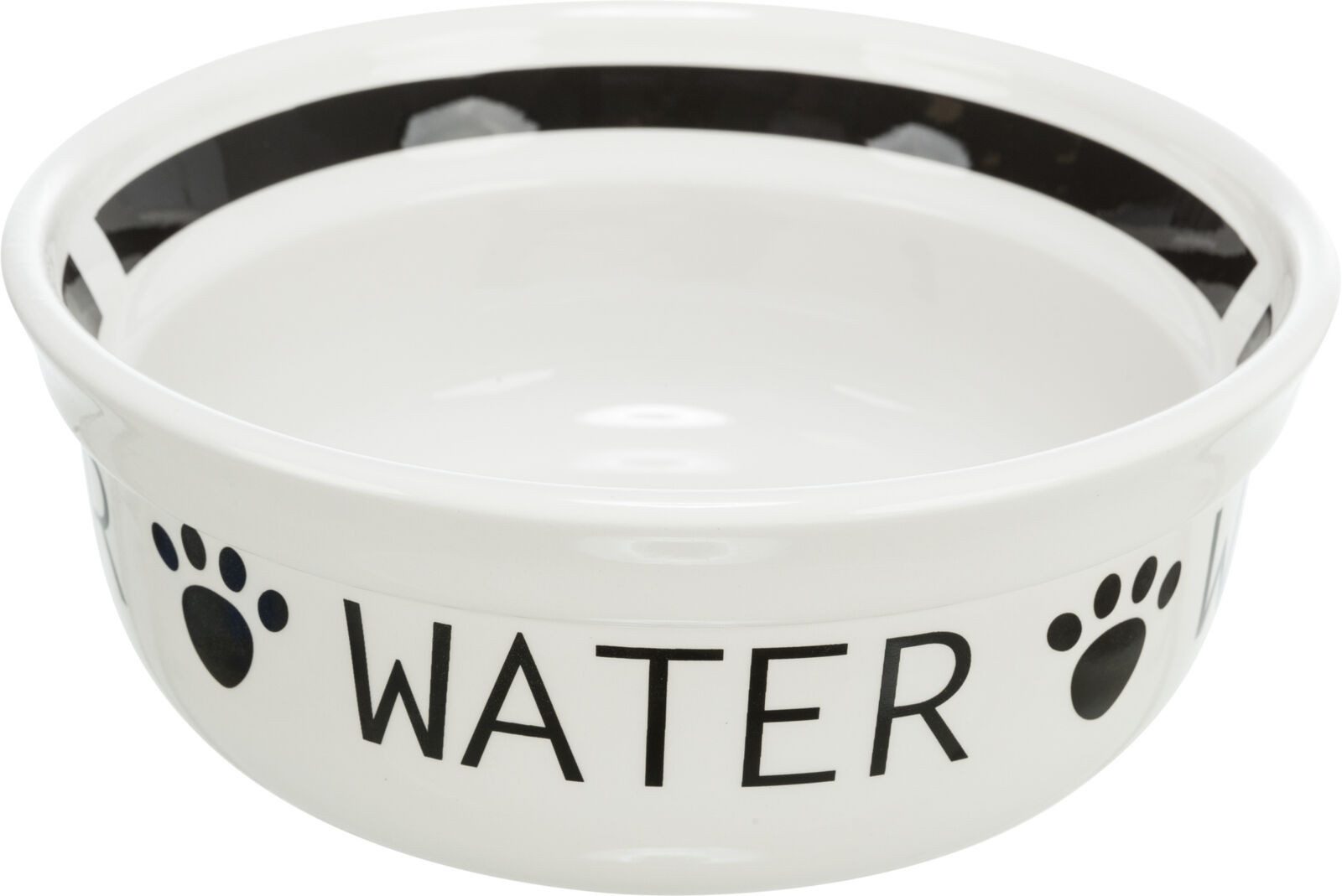 TRIXIE Napf Keramiknapf - weiß/schwarz - 2,6 l/ø 25 cm