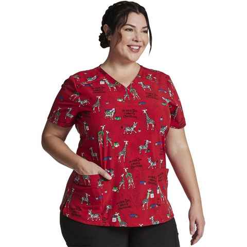 Dickies Funktionsbluse Bunt bedruckter Damen Kasack "Wish Merry Christmas" Kasack mit Motiv