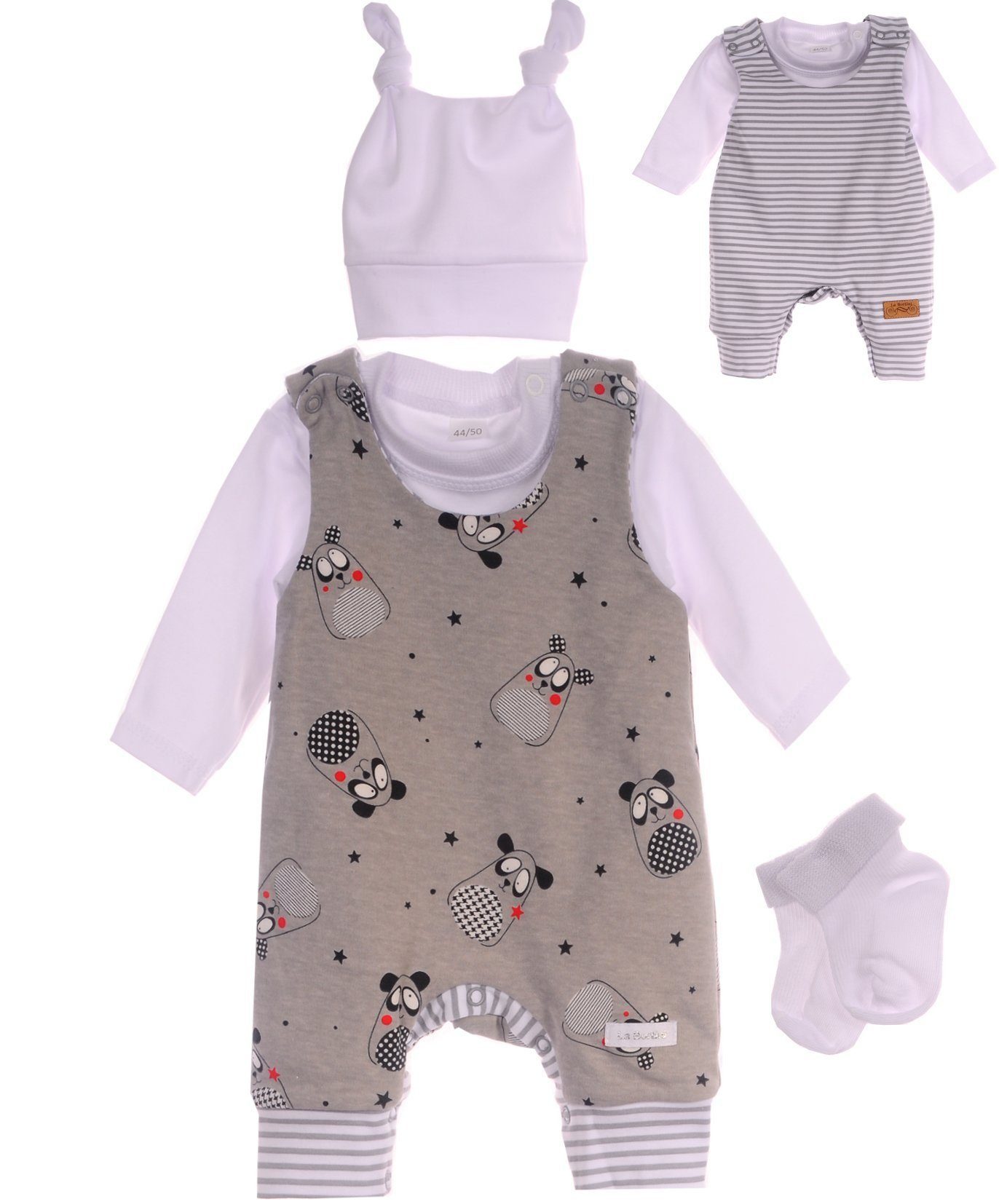 La Bortini Strampler, Jäckchen & Socken Erstausstattungspaket Baby Shirt 74 62 Mütze Mütze 68 Strampler 50 56