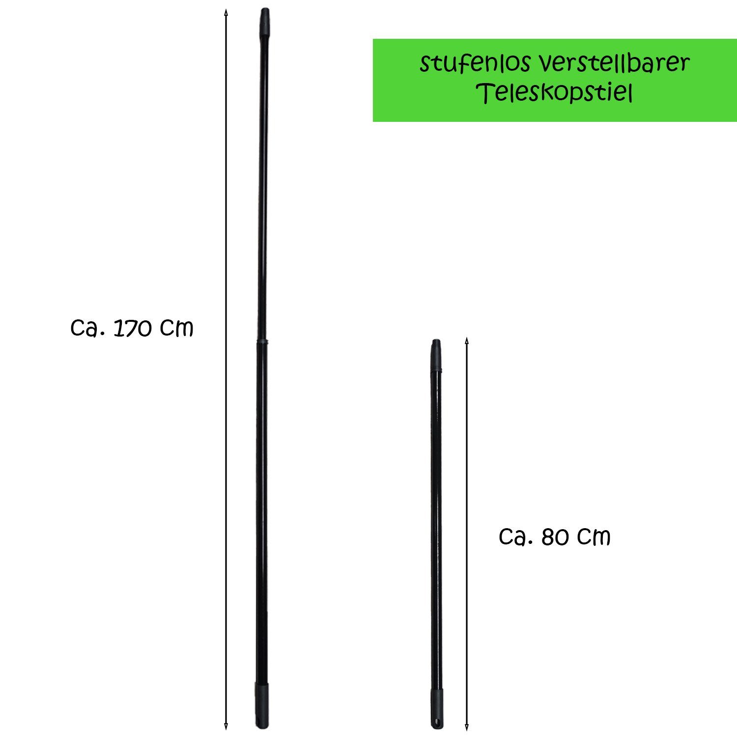 Nölle Staubwedel Staubwedel Teleskopstiel oval grau - Ausziehbarer Staubfänger 1 Stück (Stück, 1-St., Staubbiene), Staubwedel Staubbürste Staubbesen Staubwischer Staubfänger