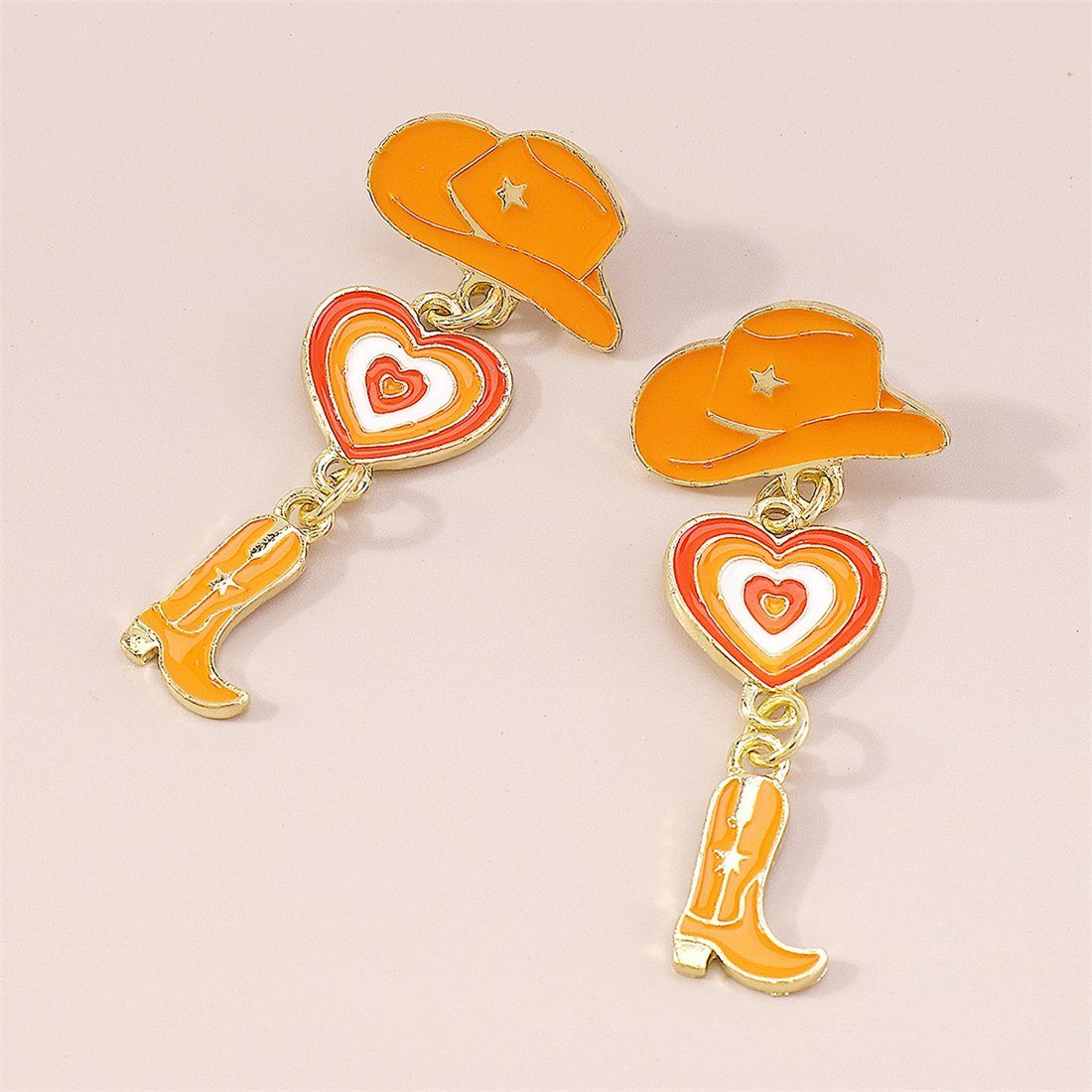 Ohrhänger YOOdy~ hängend Geometrisch Paar schmuck Orange damen Kreativ ohrhänger (1-tlg) Ohrringe