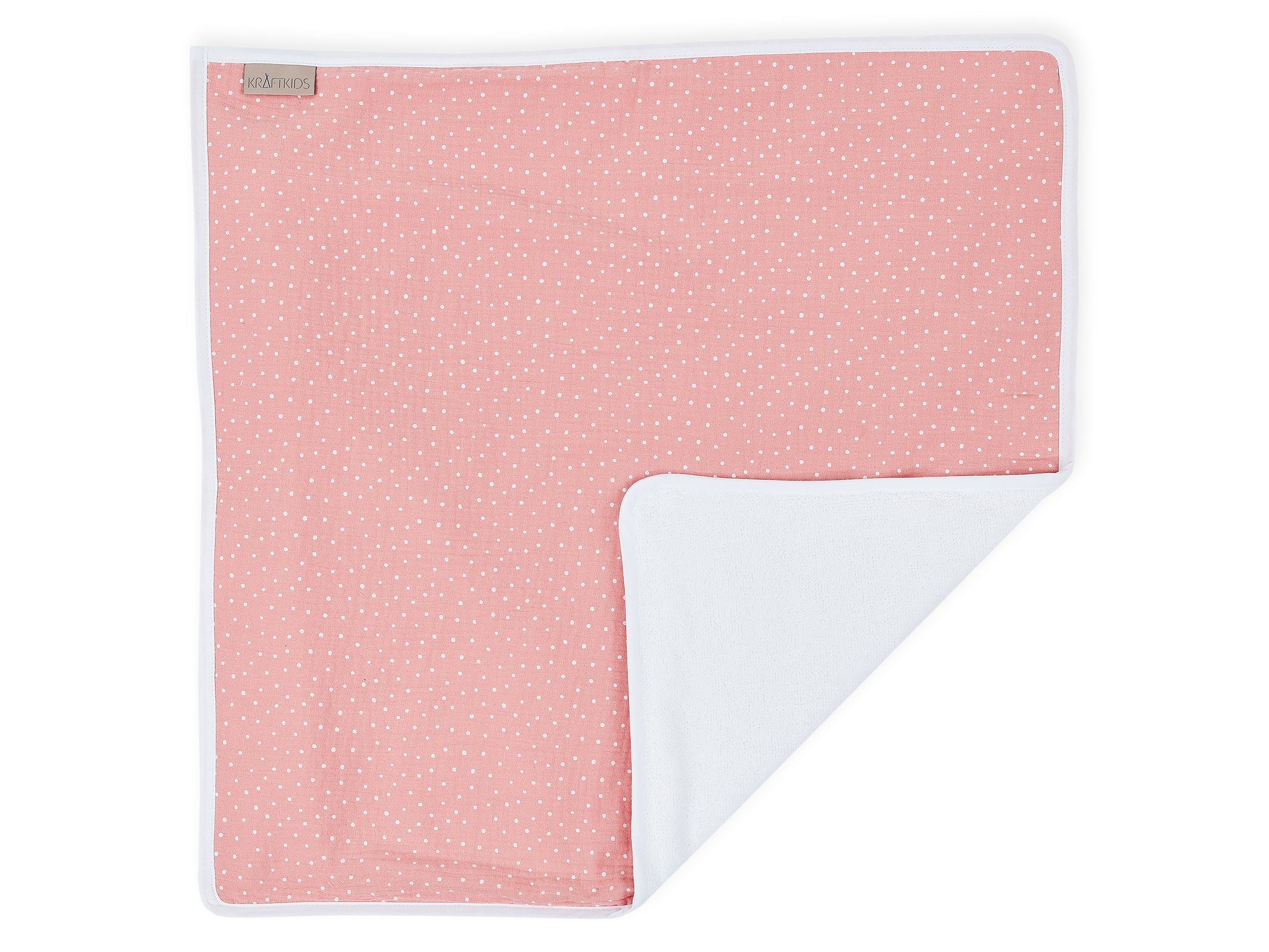 KraftKids wasserundurchlässig, Punkte, rosa Musselin Wickelauflage aus für Baumwolle, faltbar Innen 100% Unterwegs auch Wickelunterlage Stoffsichten 3