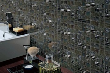 Mosani Mosaikfliesen Keramik Mosaik Fliese schwarz iridium anthrazit Mosaikfliese