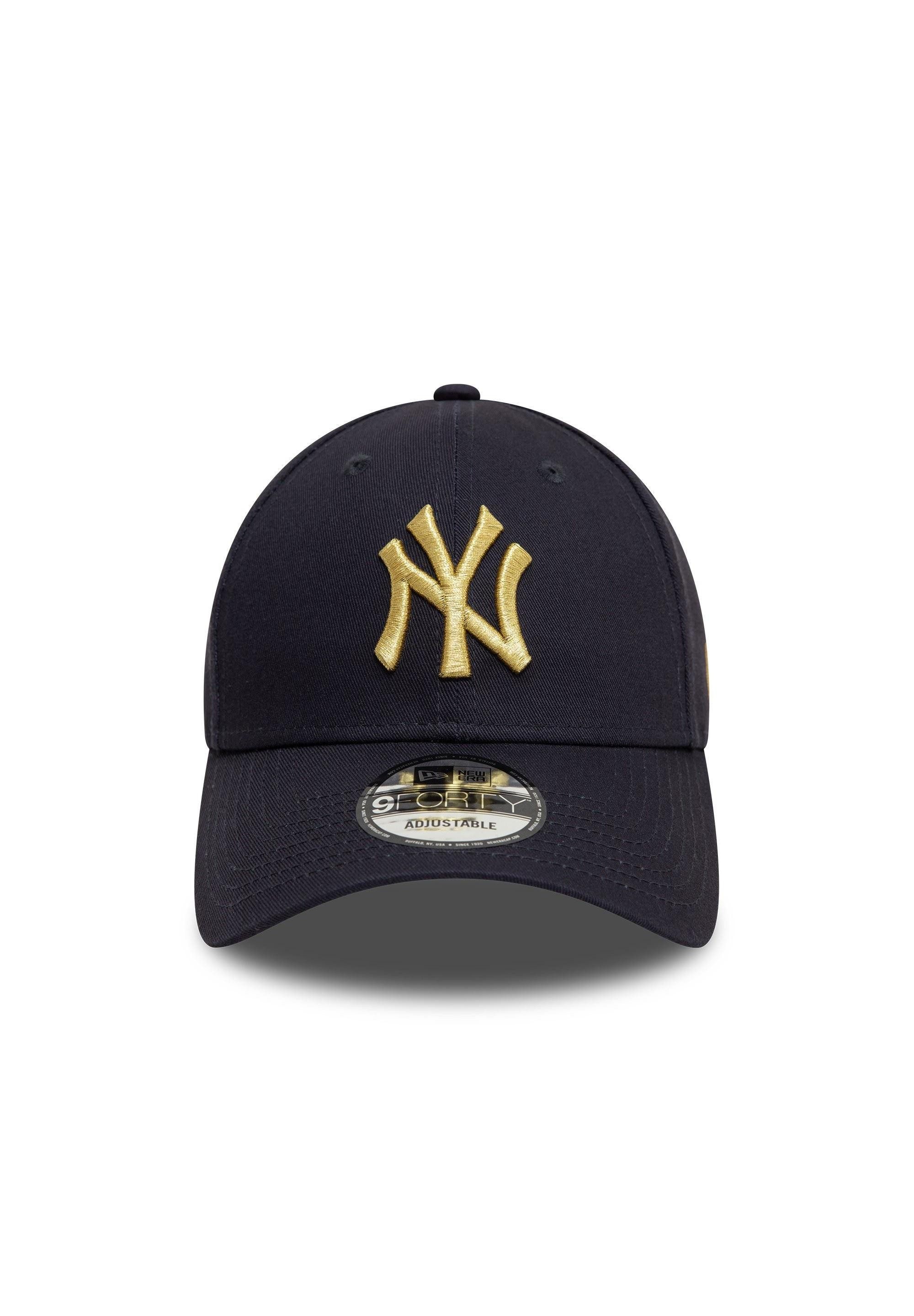 New Era Baseball Cap New York Yankees MLB Metallic Marineblau Verstellbare 9Forty Cap New E (1-St)