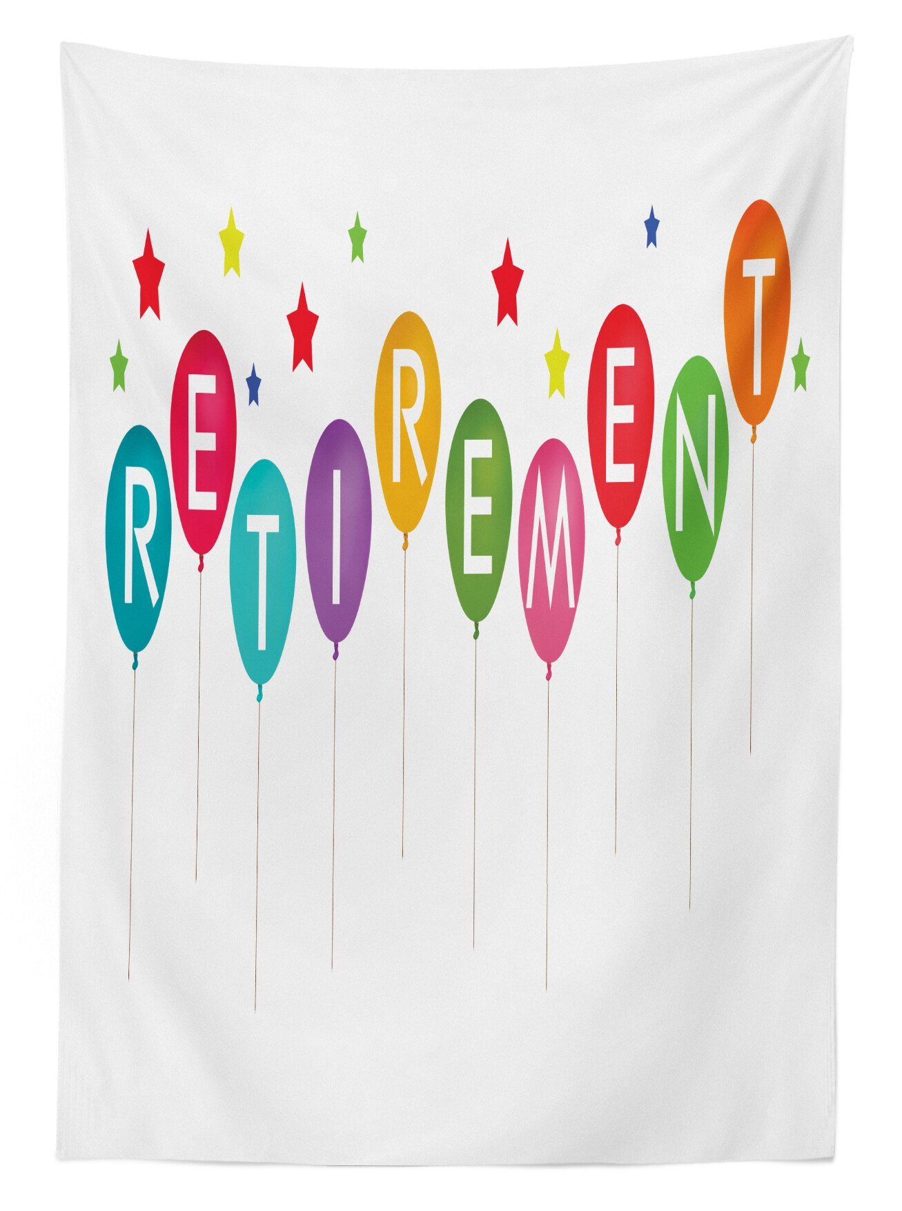 Für Ballons Pensionierung Bereich Sterne Tischdecke Waschbar geeignet und Außen Abakuhaus den Farben, Farbfest Klare