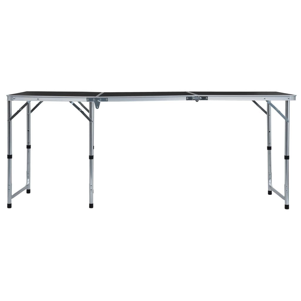 vidaXL Campingstuhl Klappbarer Campingtisch Grau Aluminium 180 x 60 cm (1 St)