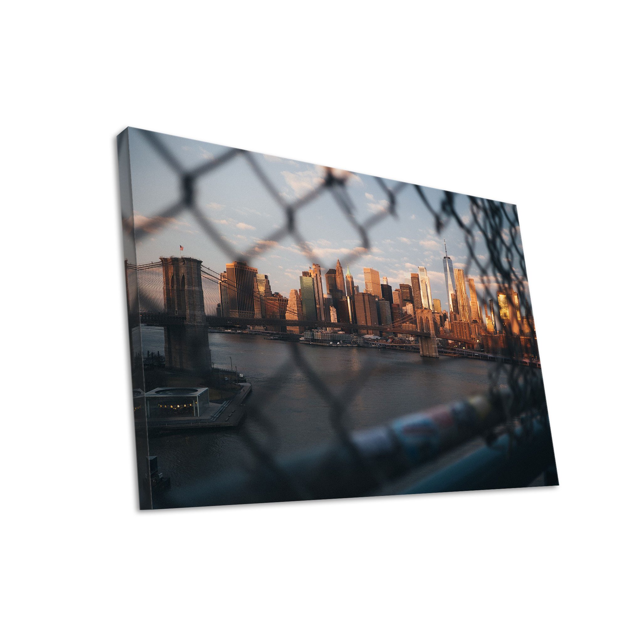 Hustling Sharks Leinwandbild Skyline-Bild als XXL Leinwandbild "Skyline im warmen Abendlicht", in 5 unterschiedichen Größen verfügbar