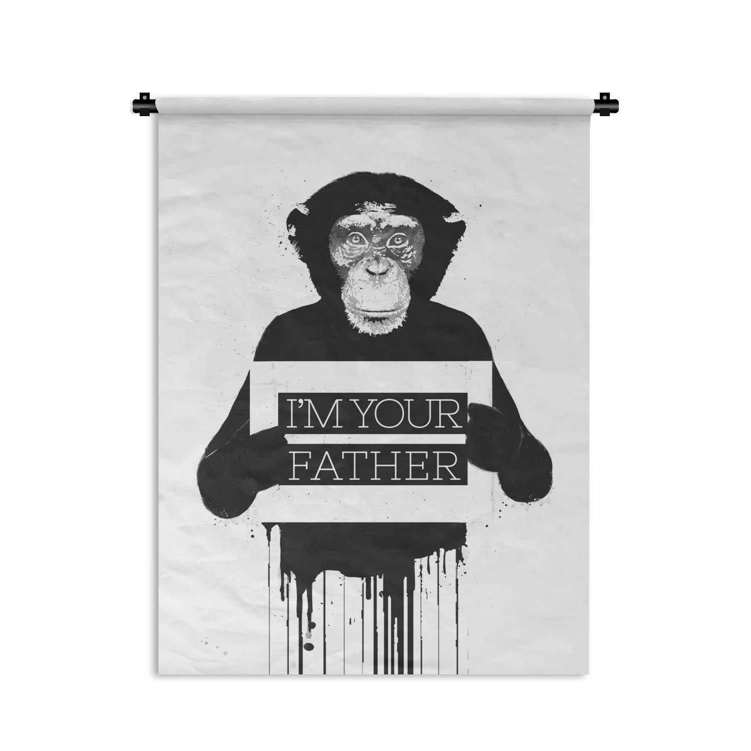 MuchoWow Wanddekoobjekt Ich bin dein Vater - Affe - Zitat - Tiere, Deko für an der Wand, Wohnzimmer, Tapisserie, Schlafzimmer