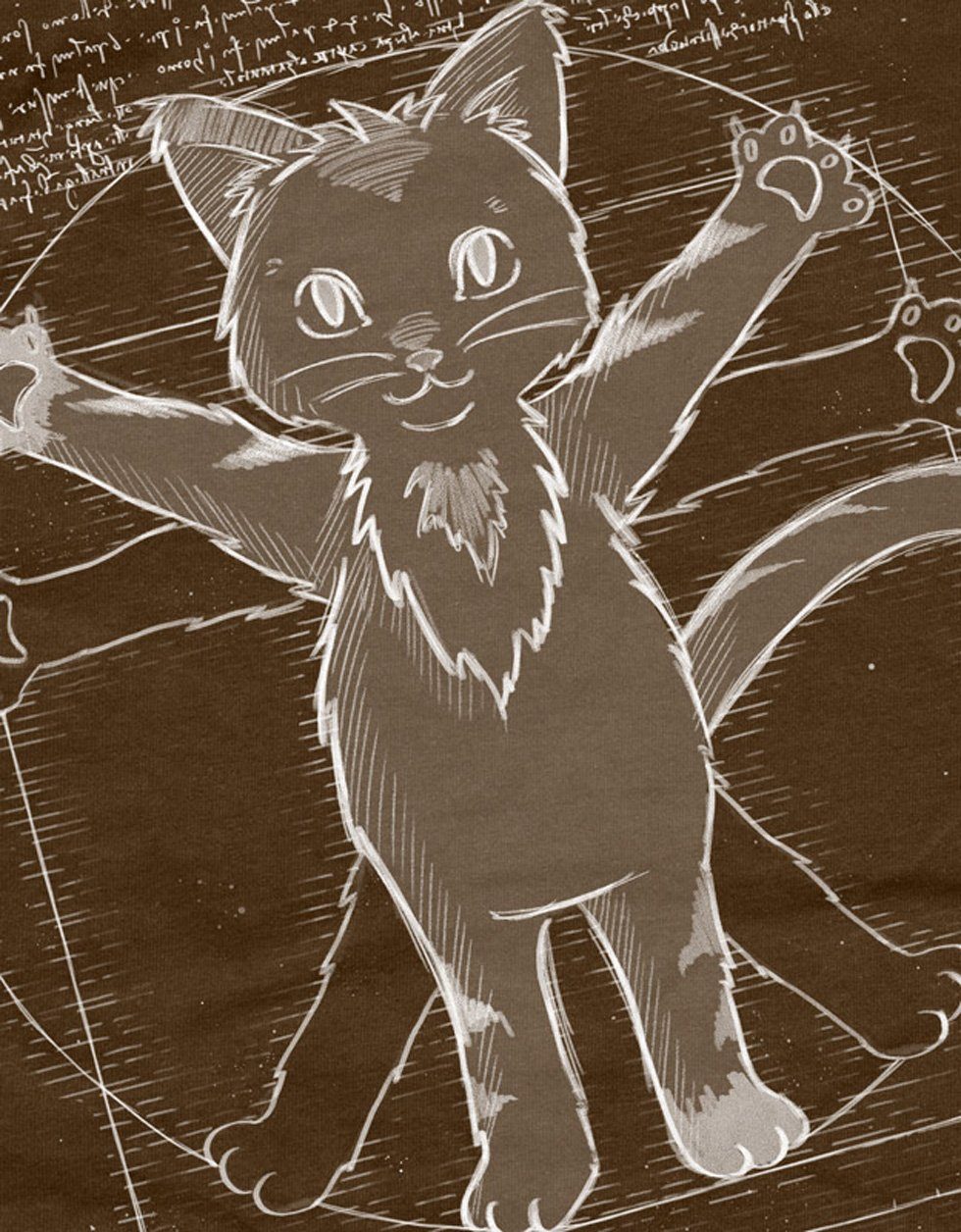 style3 T-Shirt Vitruvianische Katze kätzchen kitten mieze kätzchen felltige günstig online kaufen