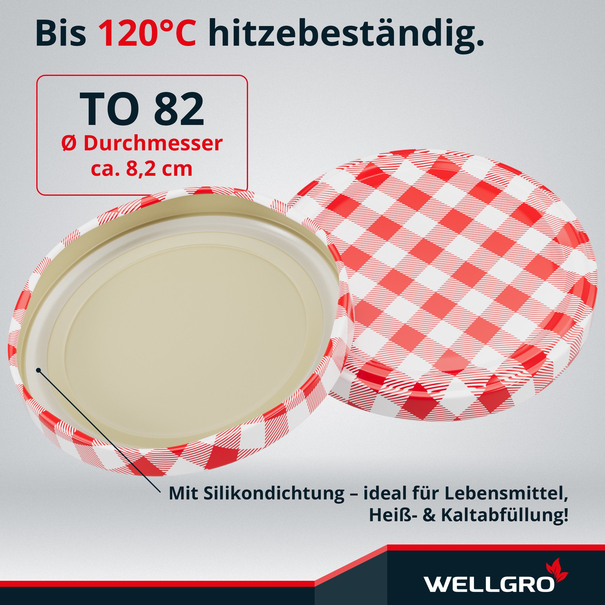 Wellgro Vorratsglas Einmachdeckel TO 82 - Twist-Off-Deckel, (200-tlg) – Bild 3 von 5