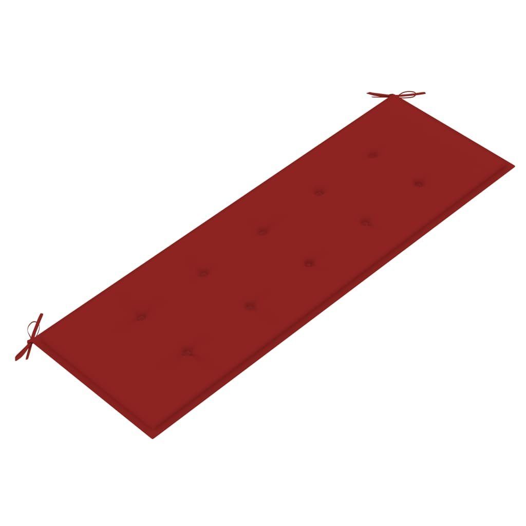 Teak Rot mit 150 vidaXL Batavia-Gartenbank | Auflage (1-St) Gartenbank cm Rot Massivholz Roter