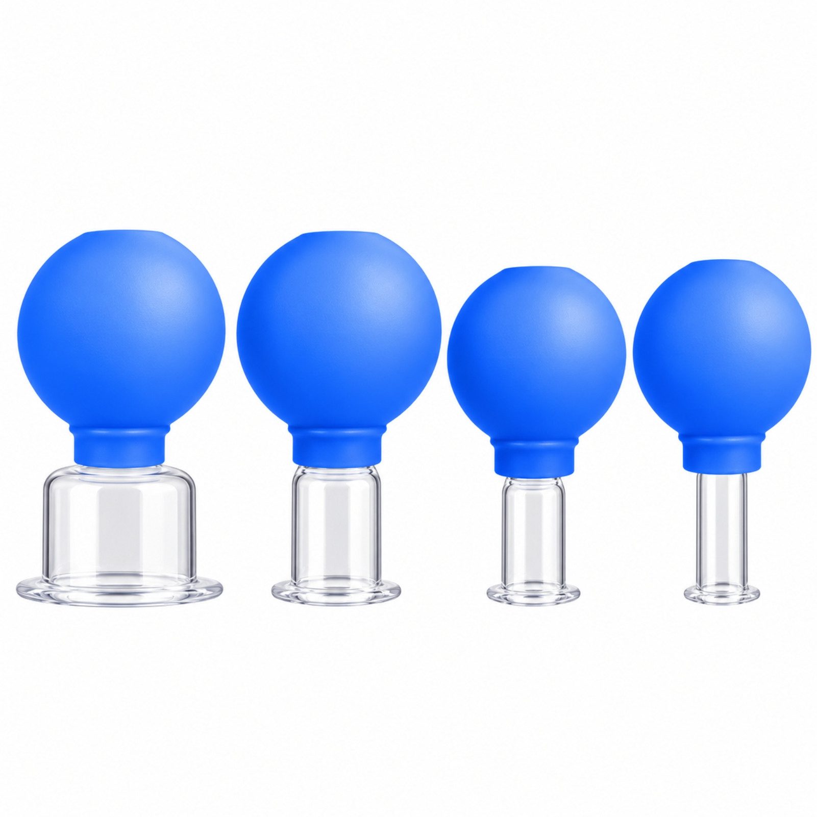 Jumpeak Vakuum-Massager Schröpfgläser,Massagegerät,Schönheitspflege,Flame-Free-Design, Eine Packung mit vier verschiedenen Größen,Silikon + Plexiglas