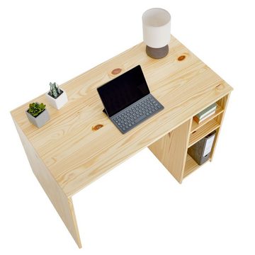 IDIMEX Schreibtisch LIAM, Schreibtisch Computertisch Bürotisch 3 Regalfächer Arbeitstisch Kiefer