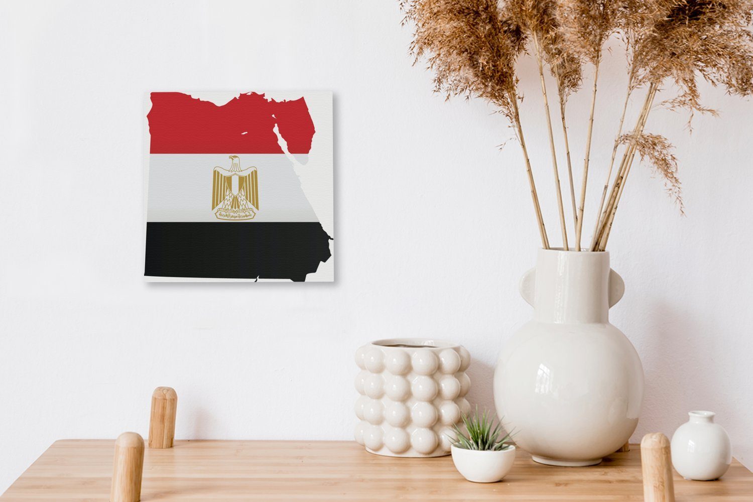 Illustration (1 ägyptischen der für von Karte der Bilder Leinwandbild Leinwand OneMillionCanvasses® Flagge, mit Schlafzimmer Ägypten St), Wohnzimmer