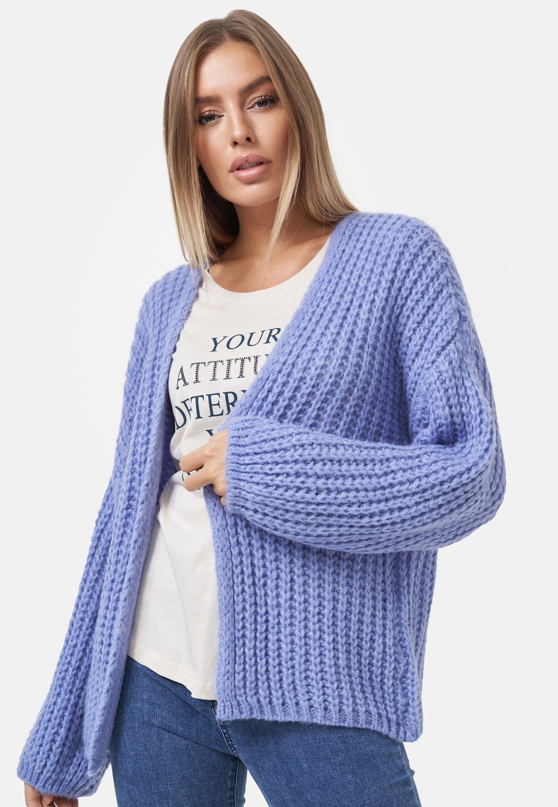 Decay Strickjacke mit modischem Grobstrick-Muster