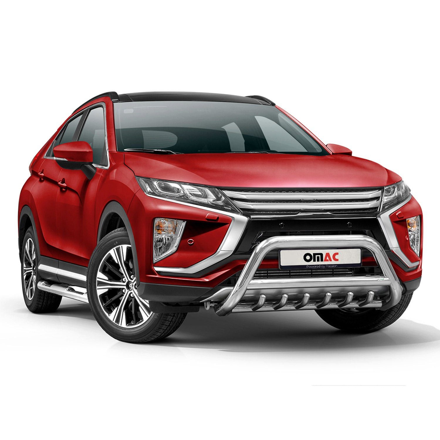 OMAC Frontstoßstange Frontbügel für Mitsubishi Eclipse Cross 2017-2022 Silber ABE, 1-St., Rostfrei,Wasserfest,Langlebig,Haltbar