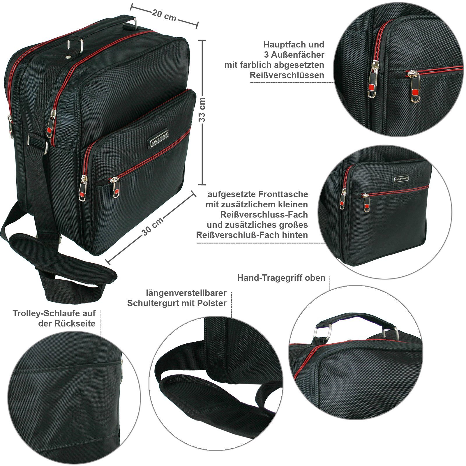 BAG STREET INTERNATIONAL Schultertasche Herren große Arbeitstasche - Flugbe günstig online kaufen