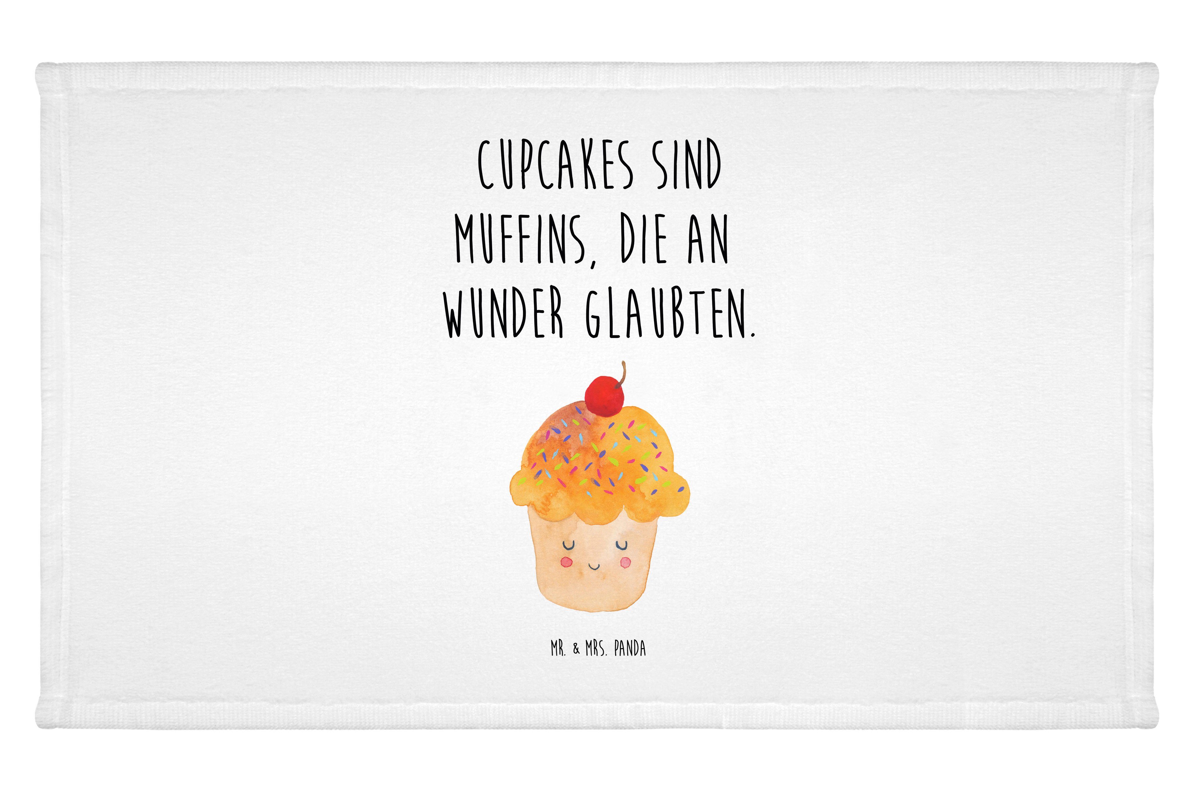 Mr. & Mrs. Panda Handtuch Cupcake - Weiß - Geschenk, Muffin, Reisehandtuch, Tiere, Küche Deko, (1-St)