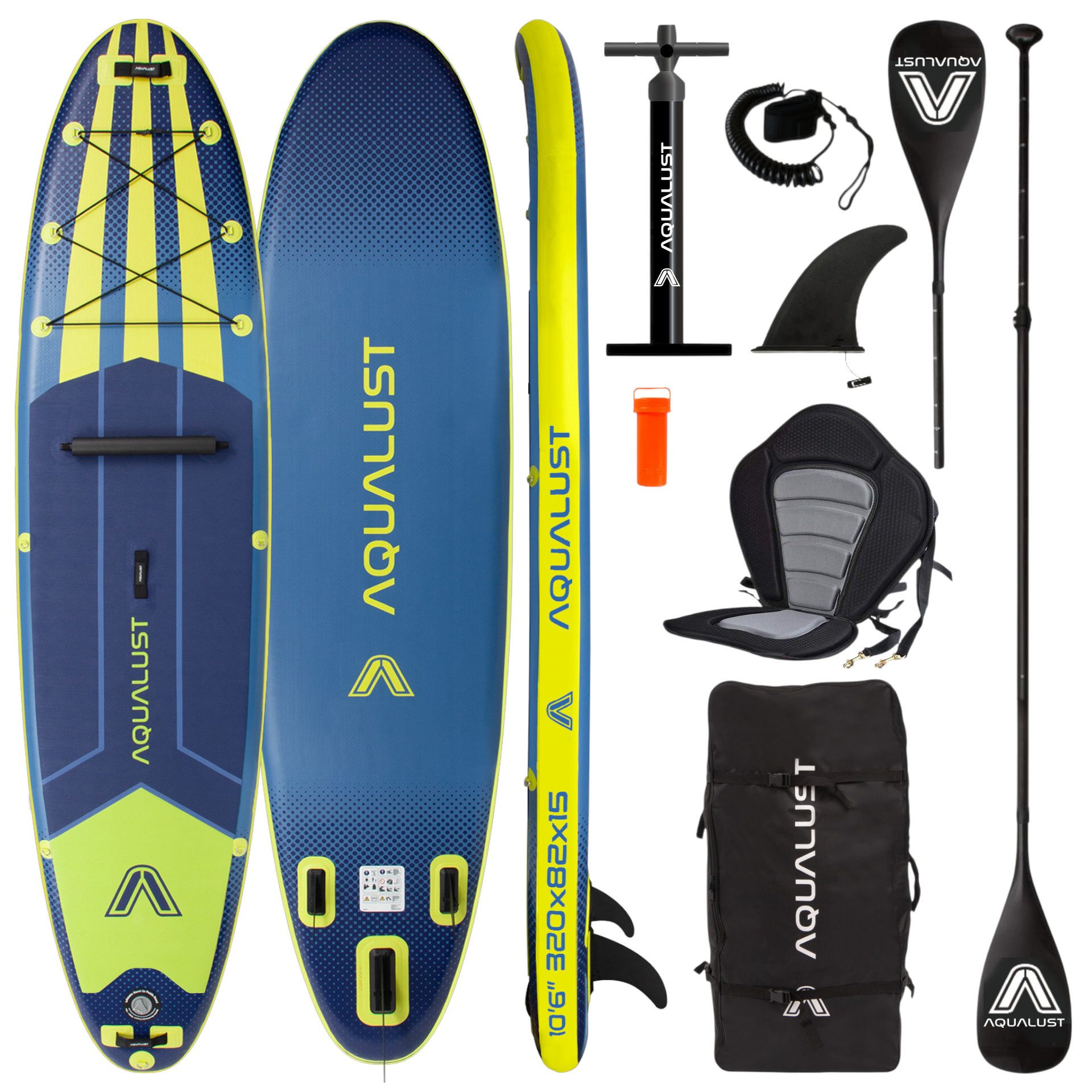 SUP-Board AQUALUST 10.6 iSUP Board Stand Up Paddle Surfboard aufblasbar