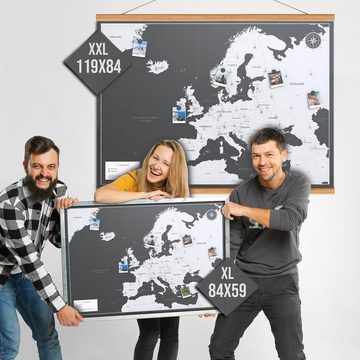 VACENTURES Wanddekoobjekt Die magnetische Europakarte - inkl. Magnet Pins