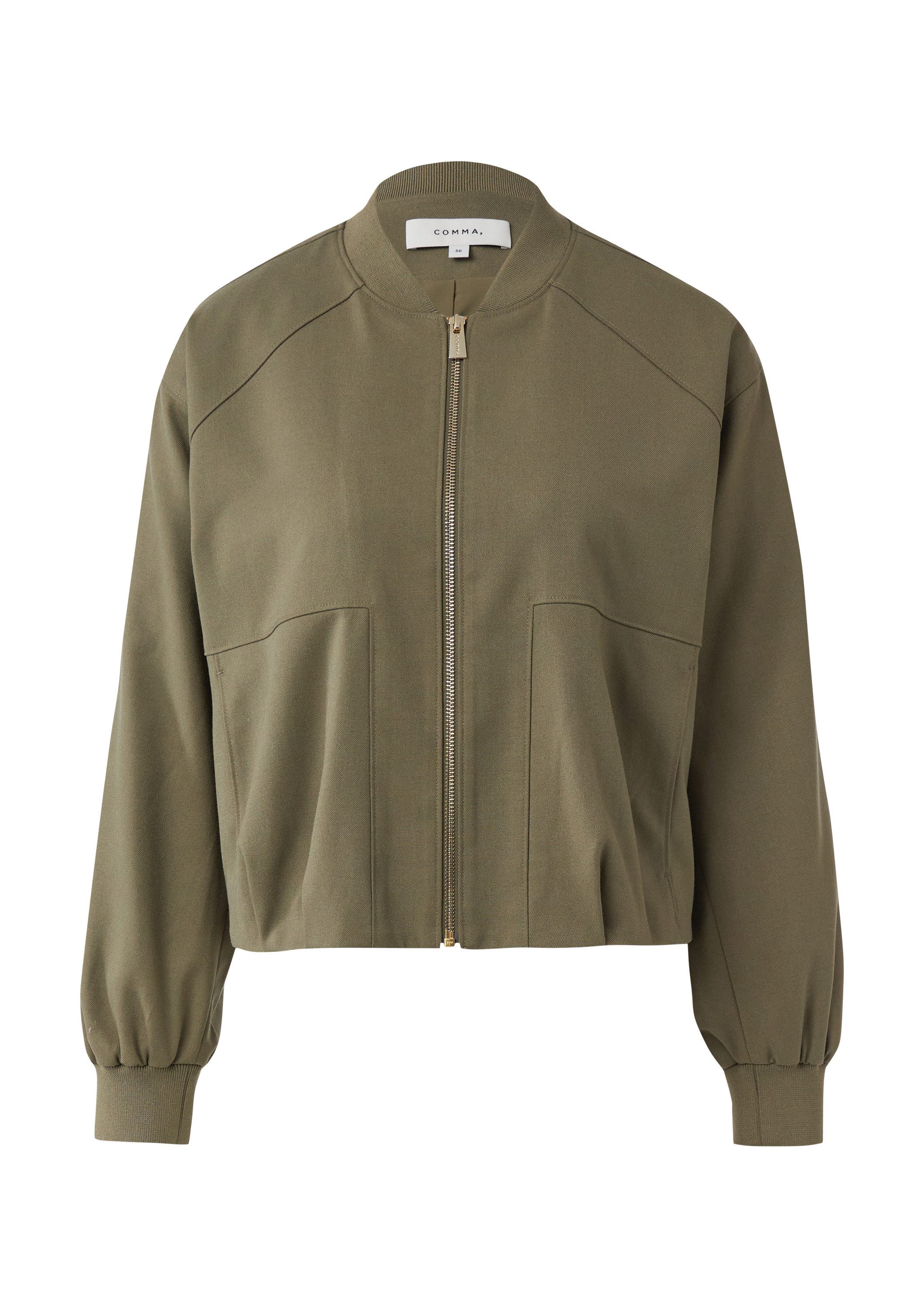 comma Funktionsjacke Indoor-Jacke Blouson aus Twill mit Faltendetails