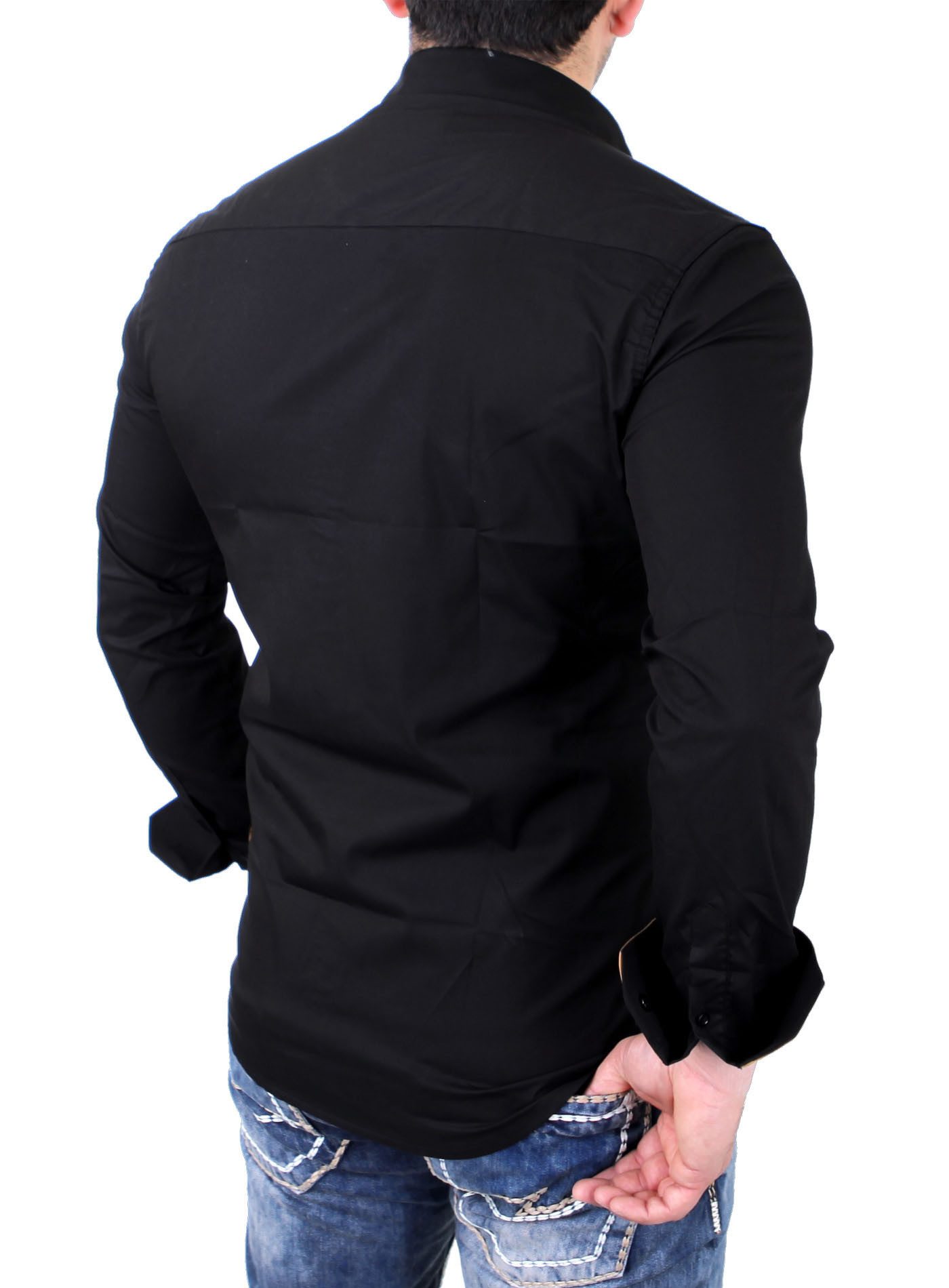 Reslad Langarmhemd Reslad Herren Hemd Exklusiv Two Tone Look Langarmhemd RS-7205 (Herrenhemd) mit Kontrast Brusttasche – Bild 4 von 4