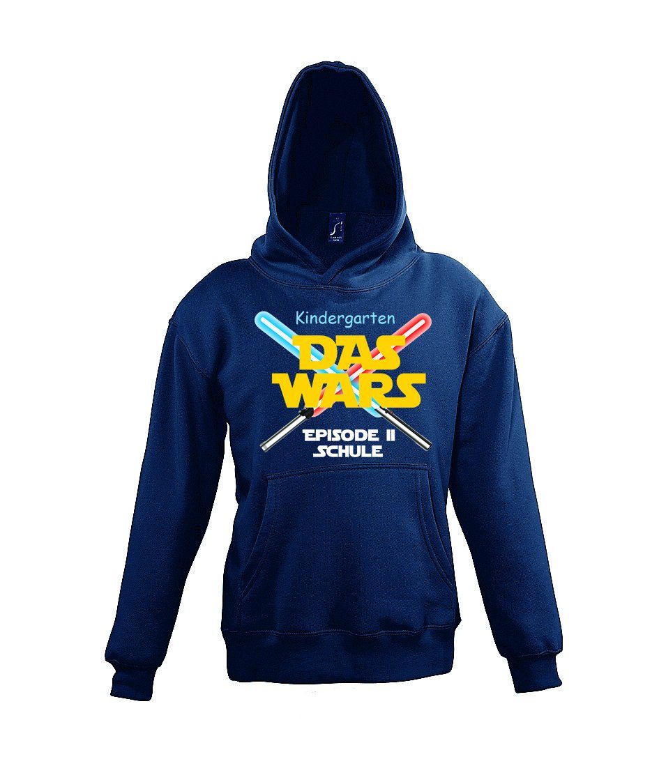 Youth Designz Kapuzenpullover Kindergarten Das Wars Kinder Hoodie Pullover mit lustigen Einschulungs Frontmotiv Navyblau