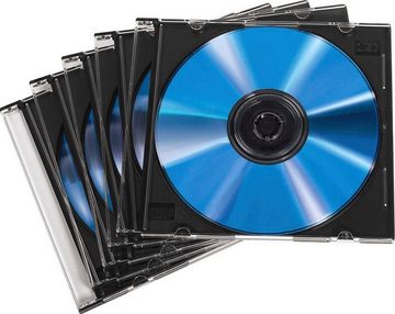 Hama CD-Hülle CD-Leerhülle Slim, 50er-Pack, Transparent/Schwarz schmal