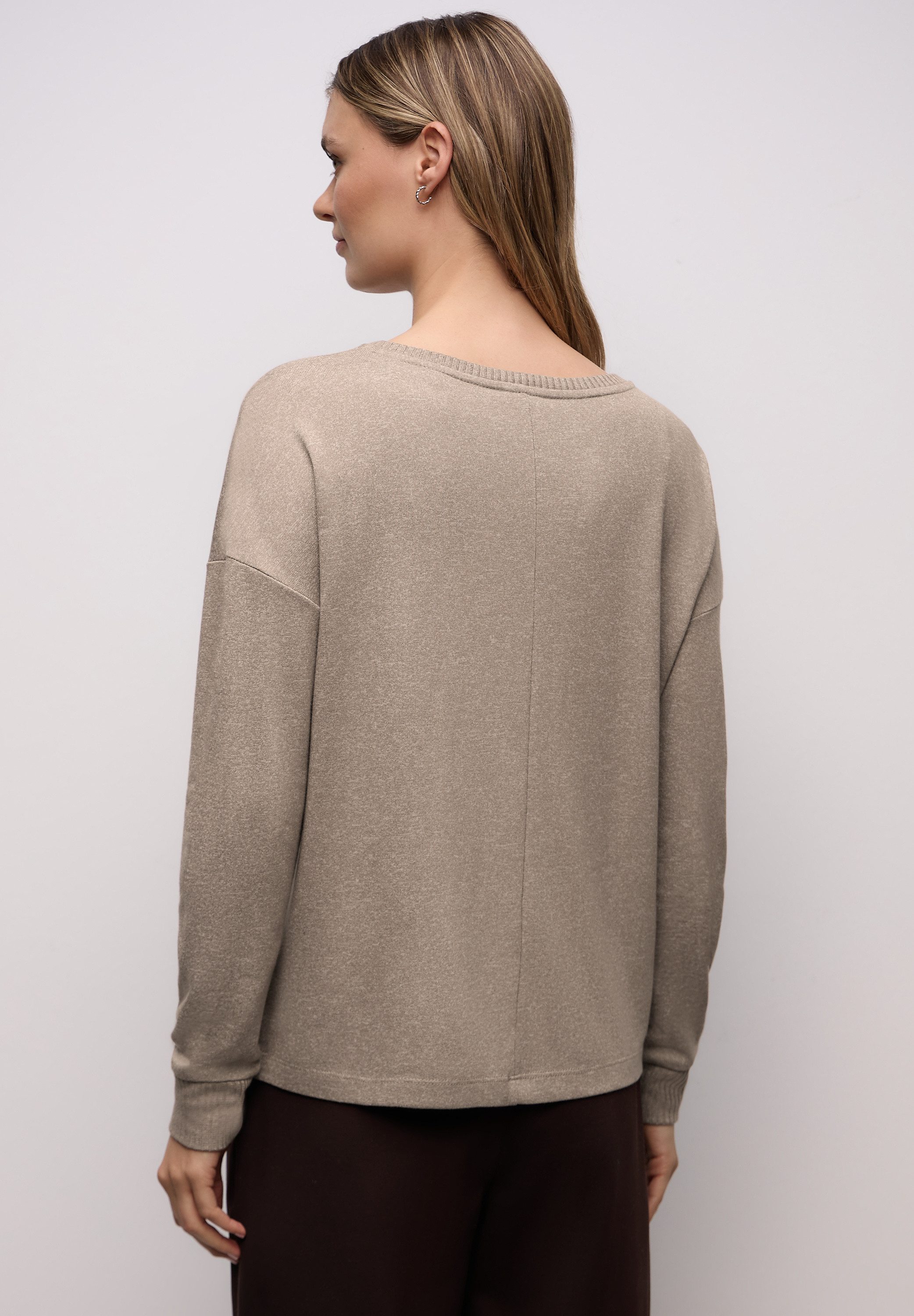 STREET ONE Langarmshirt im Melange Look