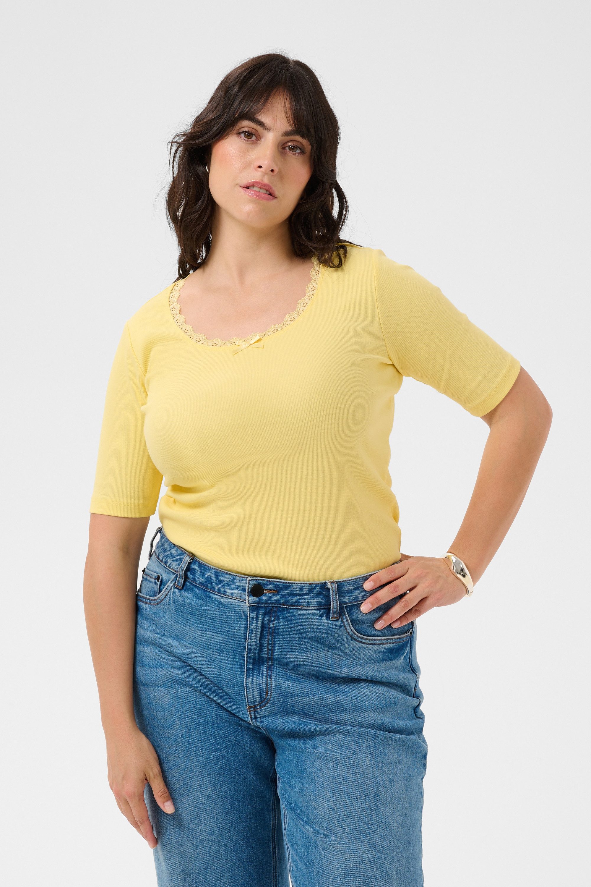 KAFFE Curve T-Shirt T-Shirt kurzarm KCbritt Große Größen