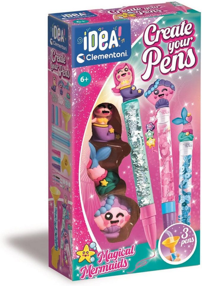Clementoni® Experimentierkasten Clementoni - Idea Create Your Pens: Magical Mermaids Stift-Kreationen