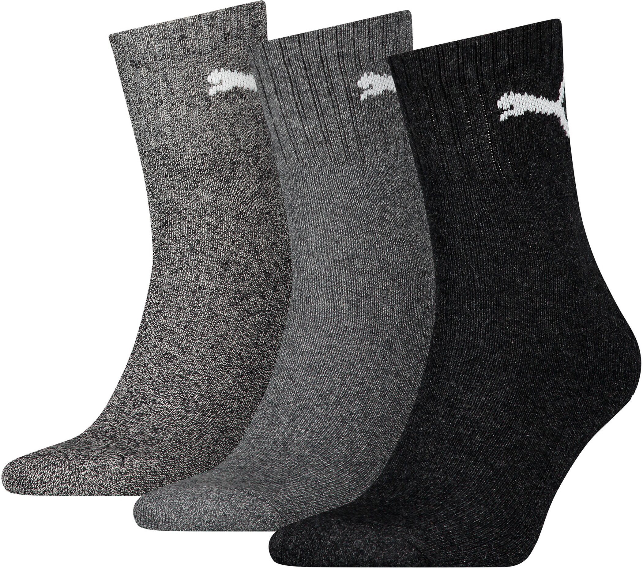 PUMA Sportsocken short crew (3-Paar) im 3er-Pack, mit gepolsterter Frottee-Sohle, atmungsaktiv, elastisch