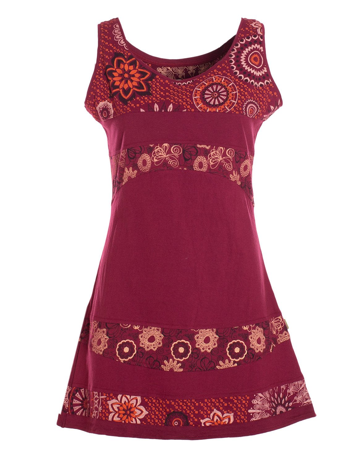 Sommerkleid Damen Ärmellos Bedruckt Patchwork Jersey Baumwolle