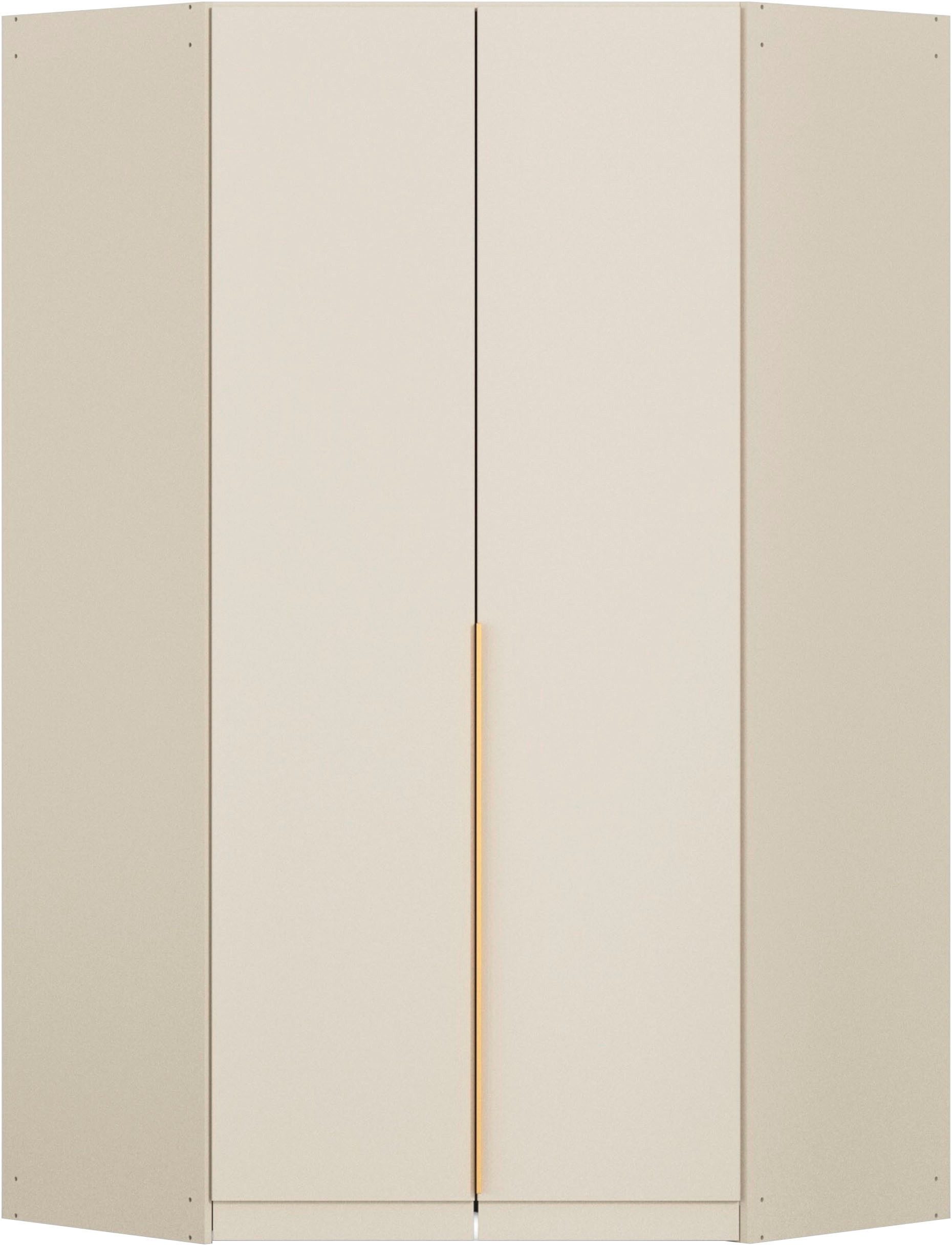 OTTO home Kleiderschrank Mehrzweckschrank Aktenschrank Möbel Mietswohnung Garderobe AGORDO (Breite/Tiefe 117x117 cm, Höhen 210/229 cm, Griffe GOLD-Farben) voll ausgestattet für kleine Räume geeignet MADE IN GERMANY