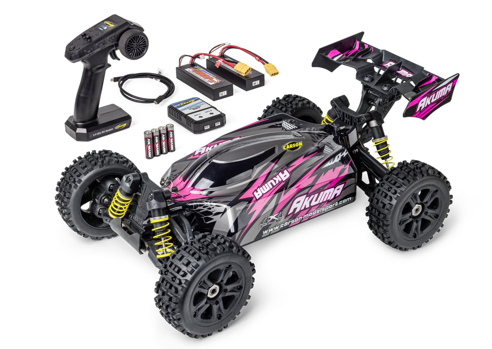 RC-Buggy Carson 1:8 Akuma Brushless RC Buggy 4WD 100% RTR Set pink
