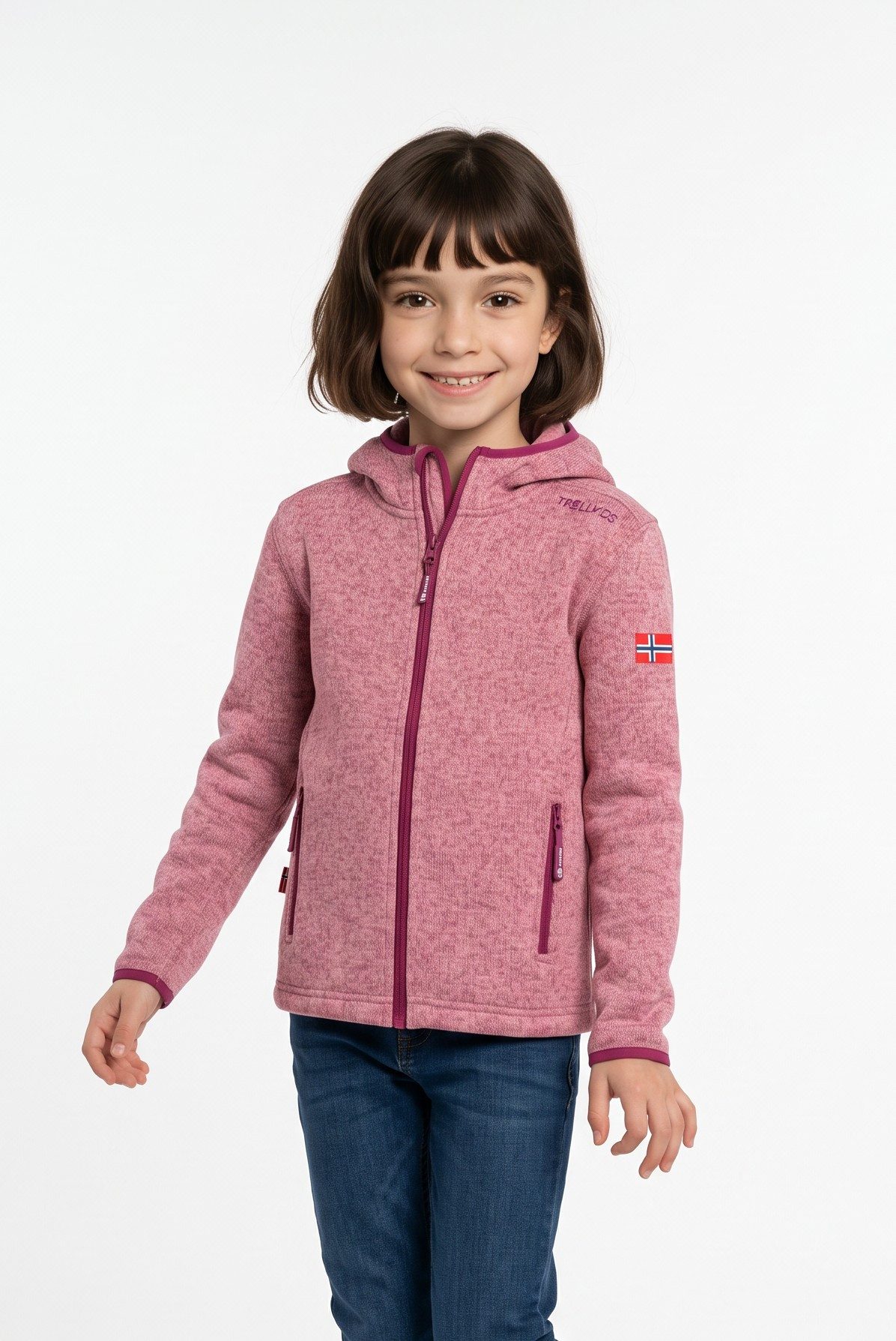 TROLLKIDS Strickfleecejacke GIRLS JONDALEN JACKET XT sportliche Strickfleecejacke, aus Polyester, mit Langarm