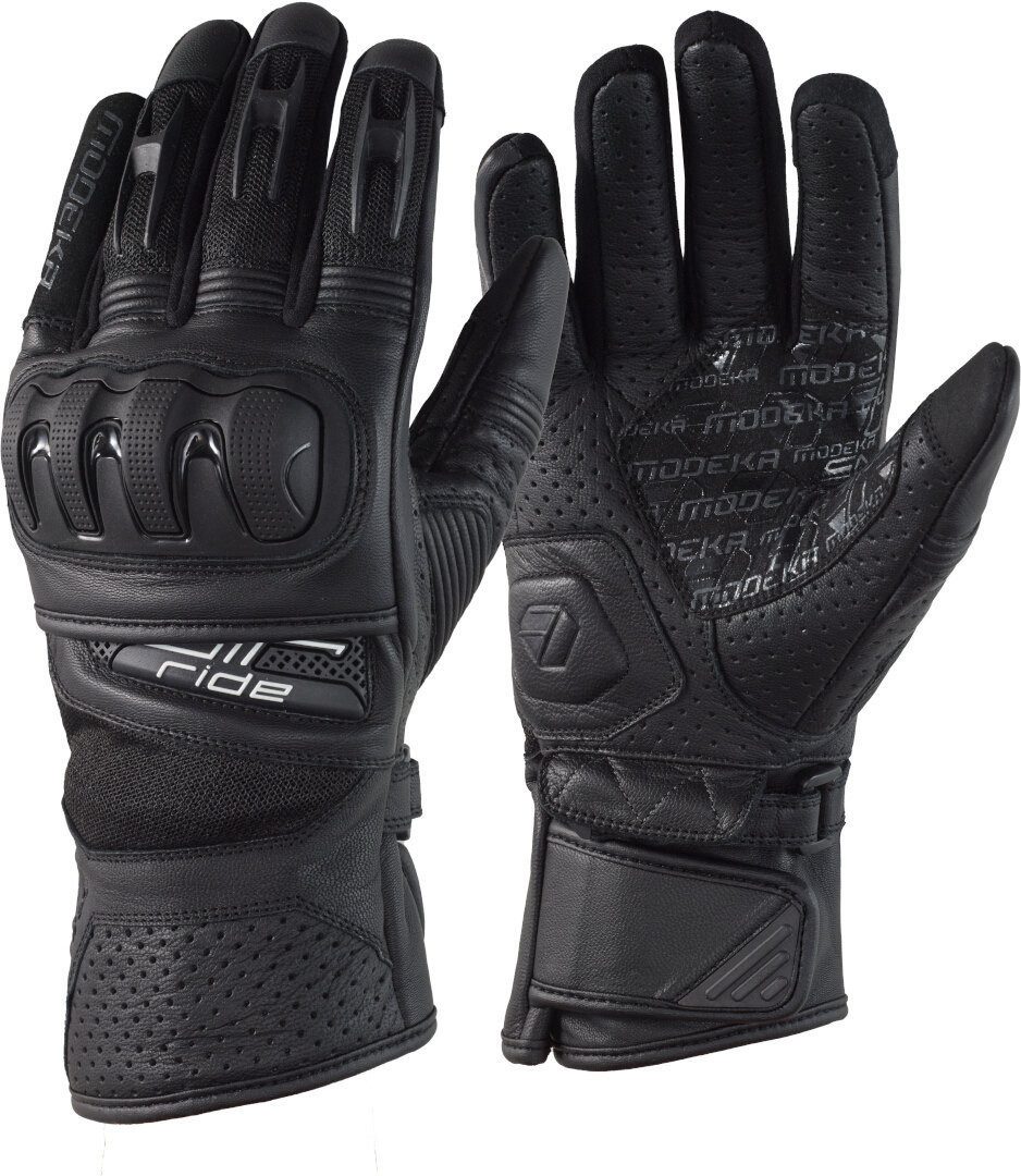 Modeka Sonora Motorrad-Handschuhe Sommer – Mit Knöchelschutz & Gutem Grip, Schwarz