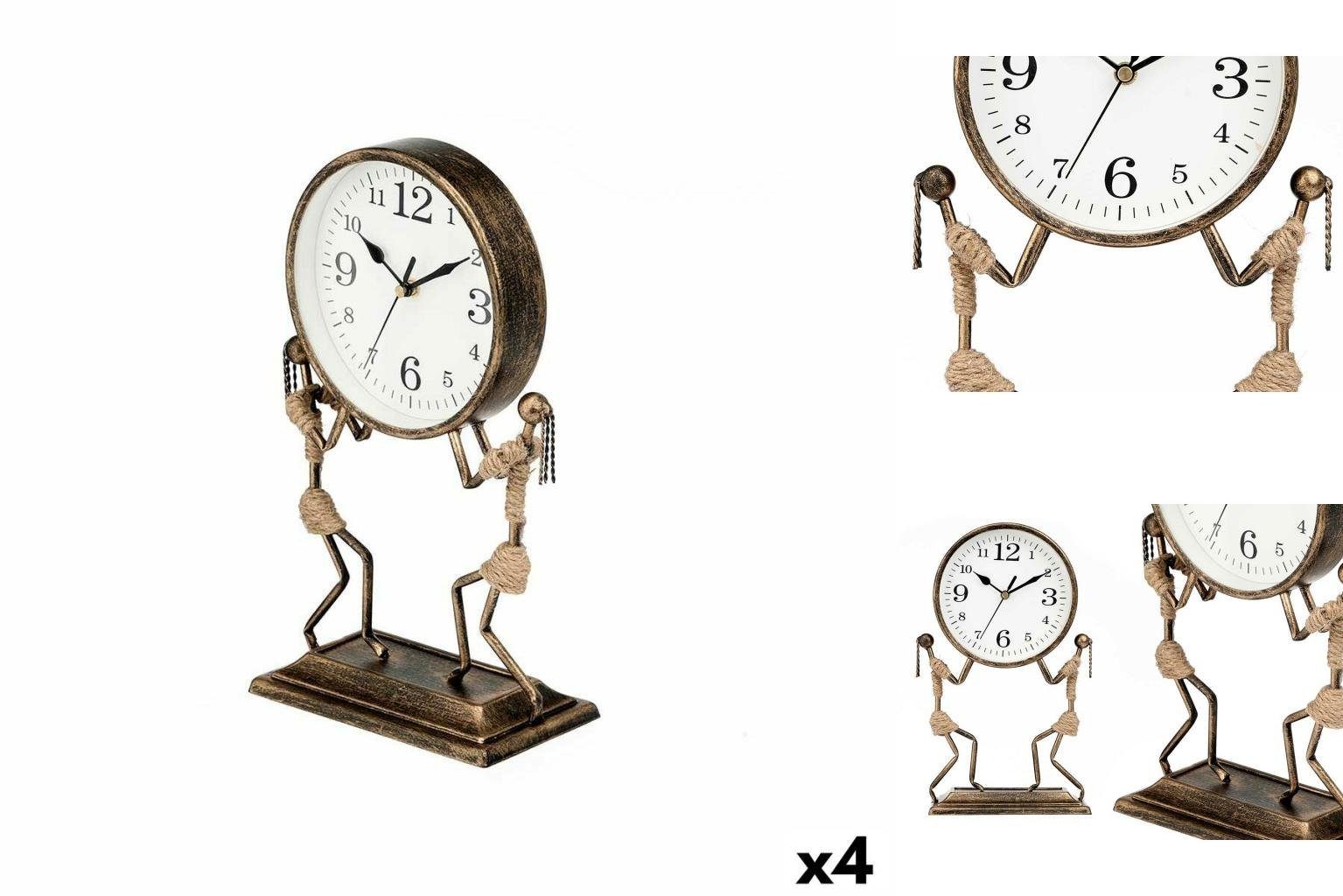 x Stück Uhr Metall Bronze Decor Gift 22 4 cm 10 33 x Menschen Tischuhr