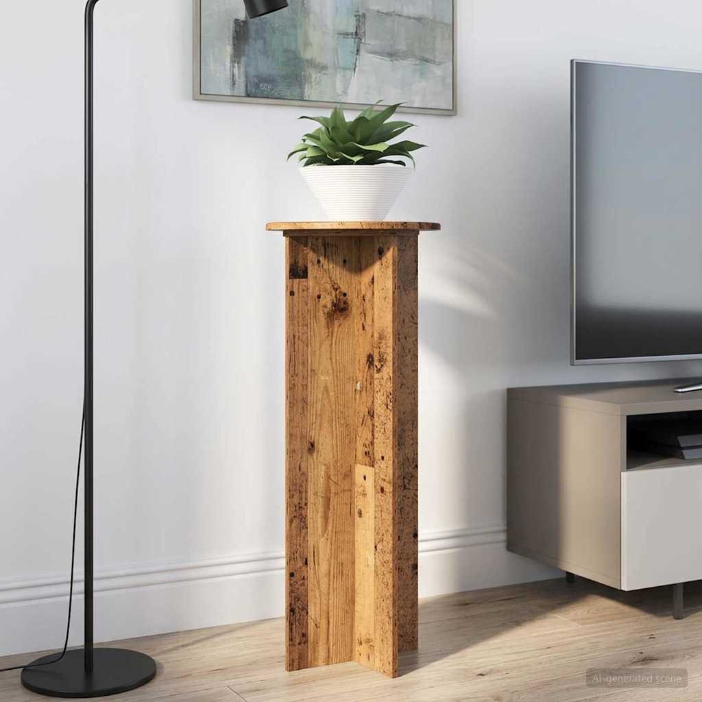 vidaXL Blumenständer Pflanzenständer 2 pcs Altholz Ø40 x 100 cm Holzwerkstoff (2 St)