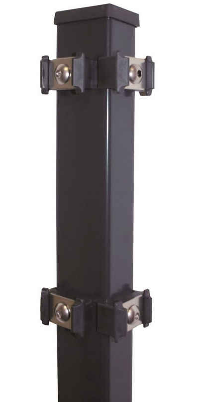 KRAUS Zaunpfosten Modell P mit Edelstahlplättchen, Zaunpfosten 4x6x240 cm, für Höhe 183 cm