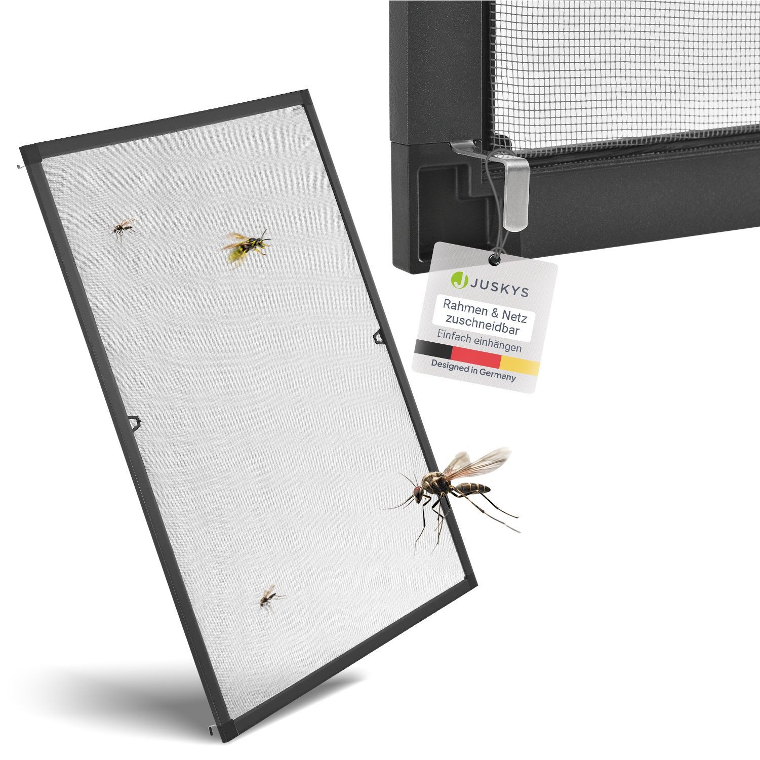 Juskys Insektenschutz-Fensterrahmen Fliegenschutzgitter, individuell kürzba günstig online kaufen